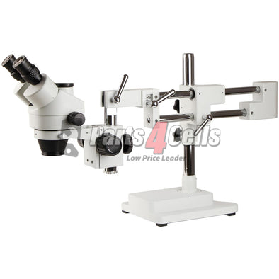 SZM7045-STL2 Double Arm Boom Trinocular Stereo Zoom Industrial Microscope with LED Lights - 45X