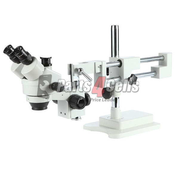 SZM7045-STL2 Double Arm Boom Trinocular Stereo Zoom Industrial Microscope with LED Lights - 45X