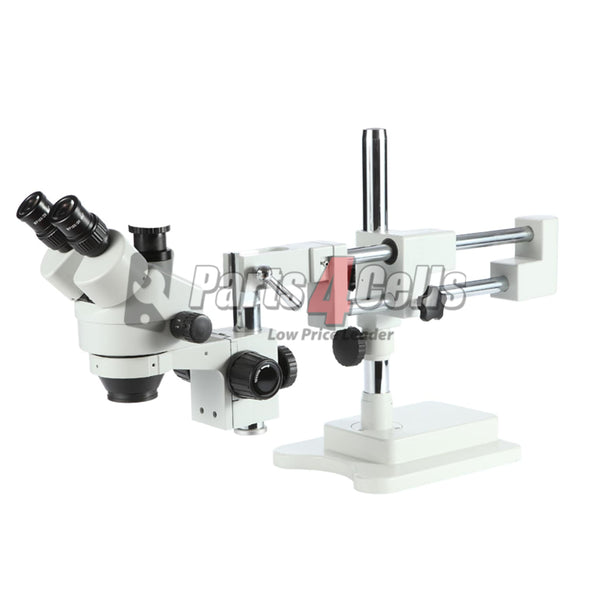 SZM7045-STL2 Double Arm Boom Trinocular Stereo Zoom Industrial Microscope with LED Lights - 45X