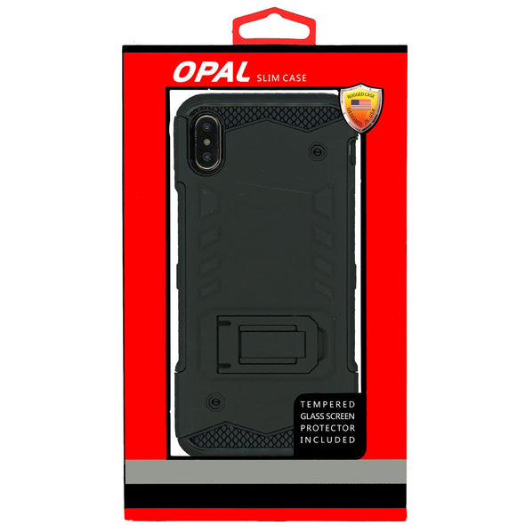 SAFIRE iPhone XS Max Opal Kickstand Case Black