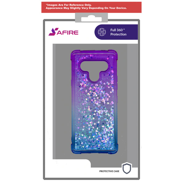 LG Stylo 6 Water Glitter Case Blue & Purple by Safire - Parts4cells