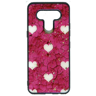 SAFIRE LG K51 Marble w/ Heart Case Hot Pink