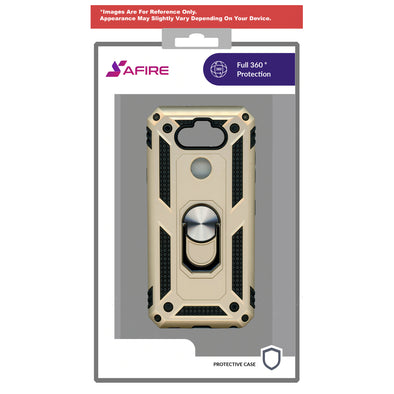 SAFIRE LG Aristo 5 Rugged w/ Kickstand Case Gold