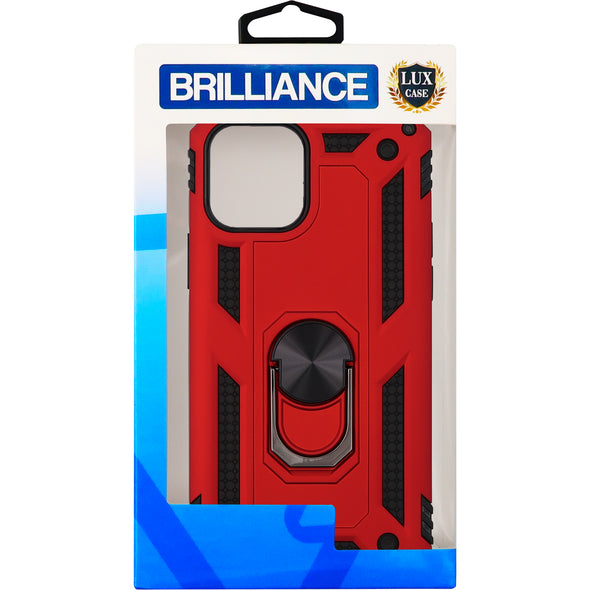 Brilliance LUX iPhone 12 Sergeant Anti-fall Bracket Armor Case Red