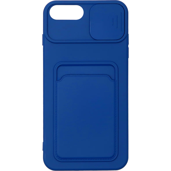 Brilliance LUX iPhone 7P/8P Push window card case Navy Blue