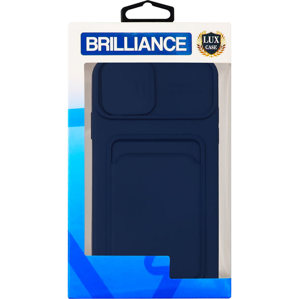 Brilliance LUX iPhone XR Push window card case Navy Blue