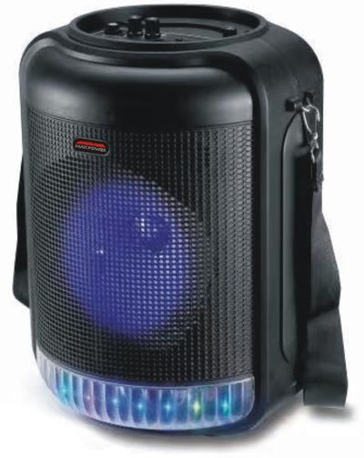 8" Woofer Portable Speaker With Mic, Remote & Shoulder Strap