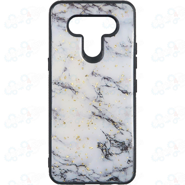 SAFIRE LG K51 Marble Case Chrome White