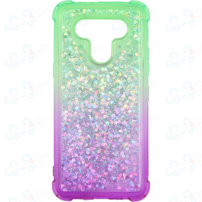 SAFIRE LG K51 Water Glitter Case Green & Purple