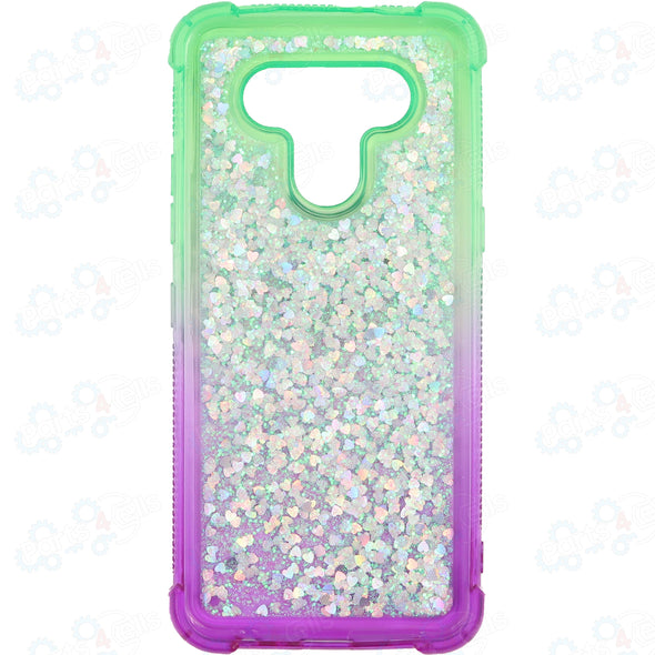 SAFIRE LG K51 Water Glitter Case Green & Purple