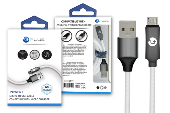 Micro USB Power+ 6 Feet Cable White Uplus