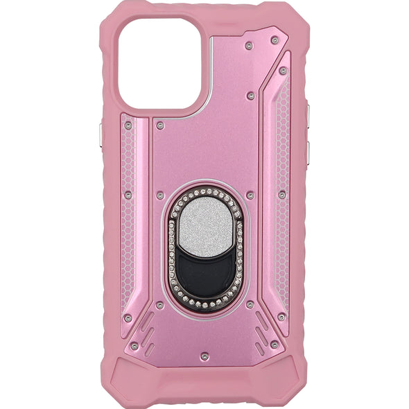 SAFIRE iPhone 12 Pro Max Magnetic Rugged Bling w/ Kickstand Case Pink