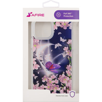 SAFIRE iPhone 12 / iPhone 12 Pro Design Hybrid Purple Butterfly