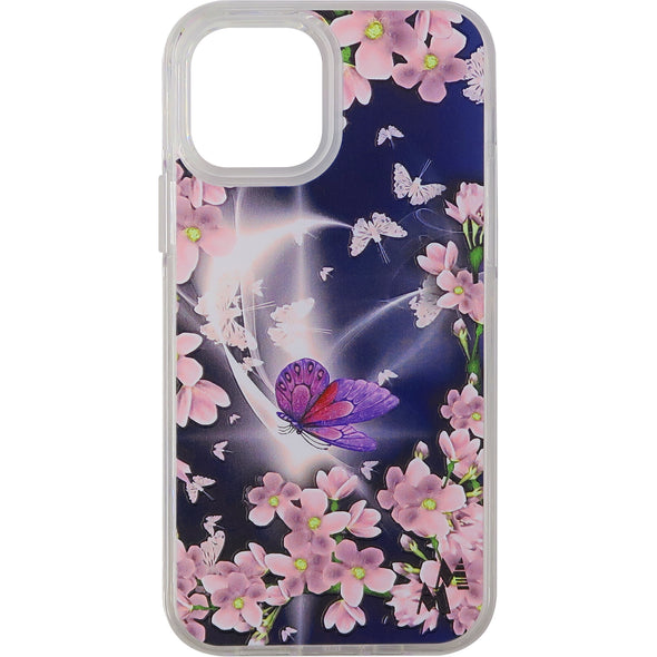 SAFIRE iPhone 12 / iPhone 12 Pro Design Hybrid Purple Butterfly