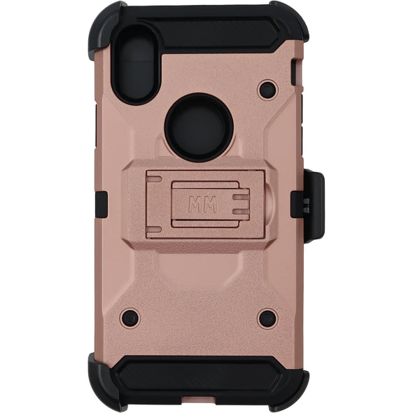 SAFIRE iPhone X / XS Rugged w/ Tempered Glass Case Rose Gold