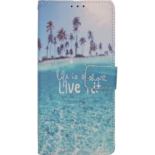 Safire A02S Vegan Design Wallet Case Live Life Blue