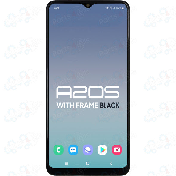 Samsung A20S 2019 A207 LCD with Touch + Frame Black Best Quality