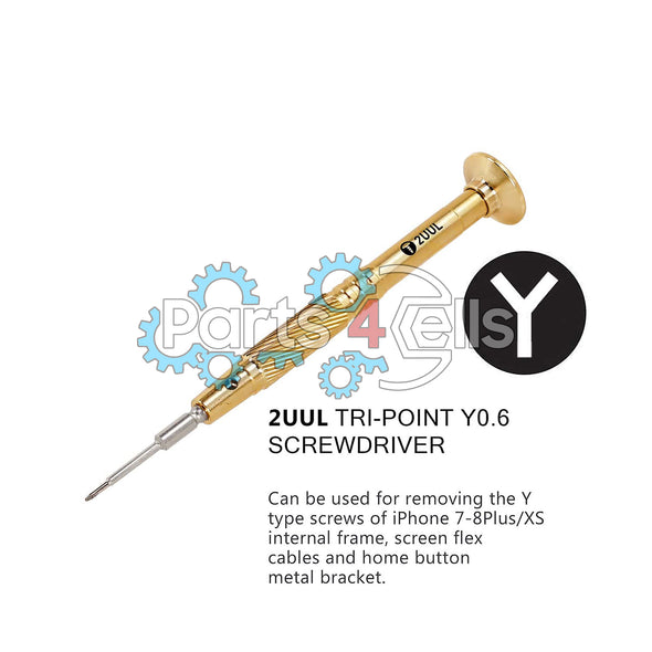 2UUL Brass Handle Heavy Weight Screwdriver for Phone Repair - Tri-Point Y0.6