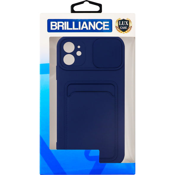 Brilliance LUX iPhone 11 Push window card case Navy Blue