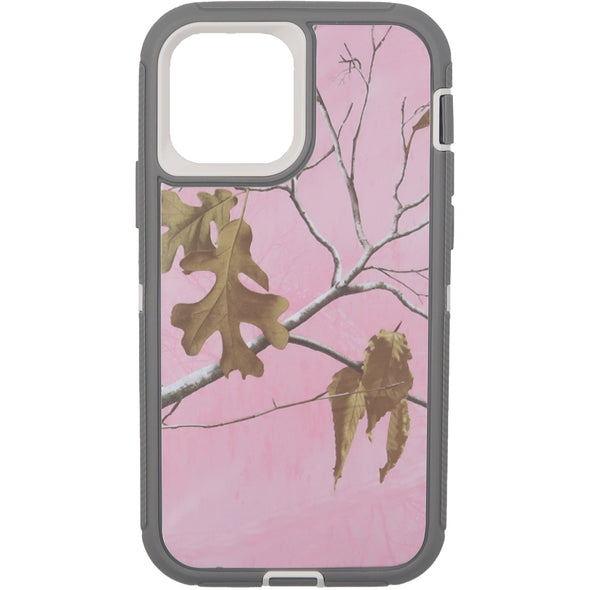 Brilliance HEAVY DUTY iPhone 12 / iPhone 12 Pro Camo Series Case Pink and Grey