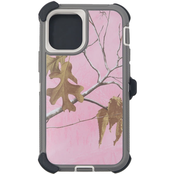 Brilliance HEAVY DUTY iPhone 12 Mini Camo Series Case Pink and Grey