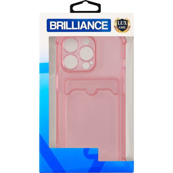 Brilliance LUX iPhone 13 Pro Anti-Drop Card Holder Case Pink