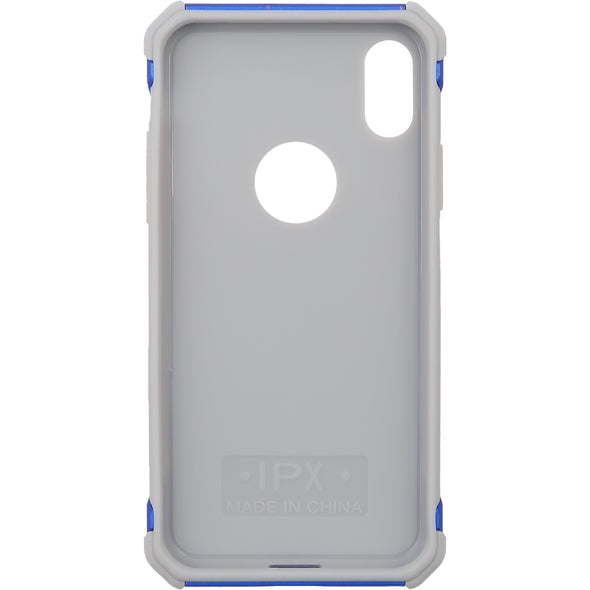 SAFIRE iPhone X / XS Kickstand w/ Tempered Glass Case Blue