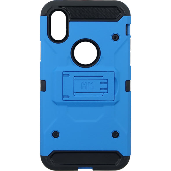 SAFIRE iPhone X / XS Rugged w/ Tempered Glass Case Blue