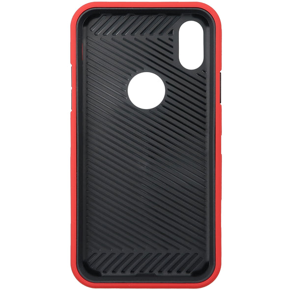 SAFIRE iPhone X / XS Rugged w/ Tempered Glass Case Red