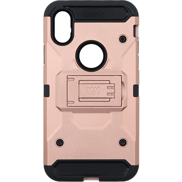 SAFIRE iPhone X / XS Rugged w/ Tempered Glass Case Rose Gold