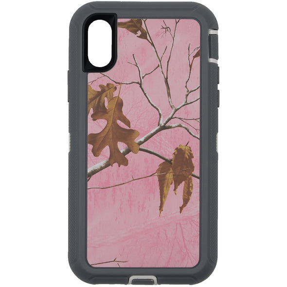 Brilliance HEAVY DUTY iPhone X / XS Camo Series Case Pink and White