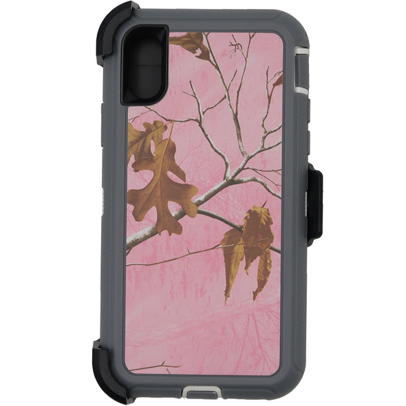 Brilliance HEAVY DUTY iPhone X / XS Camo Series Case Pink and White