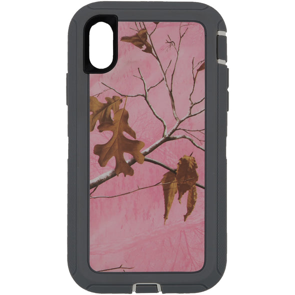 iPhone XR Camo Series Case Pink and White